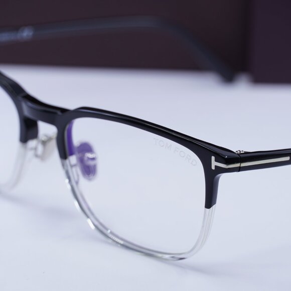 Tom Ford FT5699-B 005 Square Eyeglasses - Shiny Black/Crystal 53mm - Picture 2 of 9